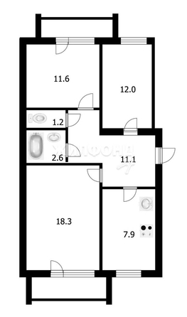 
   Продам 3-комнатную, 65 м², Тверская ул, 57

. Фото 2.