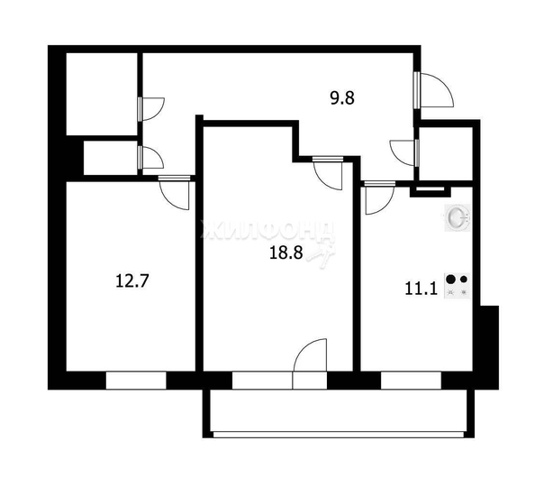 
   Продам 2-комнатную, 60.9 м², Ивана Черных ул, 26/1

. Фото 1.