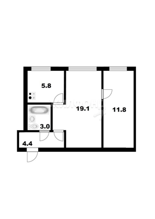 
   Продам 2-комнатную, 44.1 м², Киевская ул, 109/3

. Фото 12.