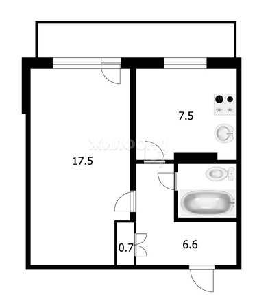 
   Продам 1-комнатную, 35 м², Вокзальная ул, 27

. Фото 10.