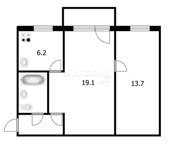 
   Продам 2-комнатную, 46.4 м², Мичурина ул, 67

. Фото 2.