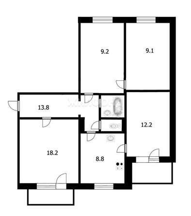 
   Продам 4-комнатную, 76.6 м², Ленинградская ул, 14

. Фото 9.