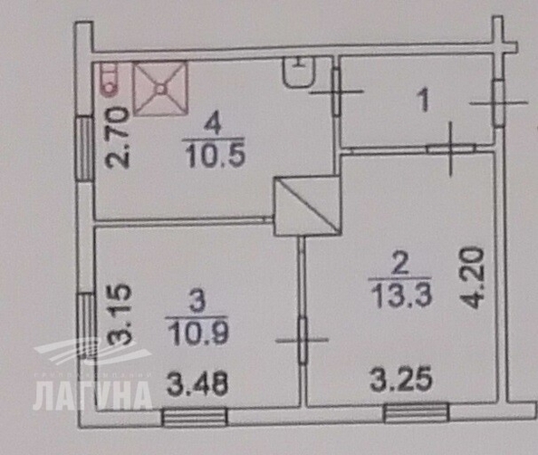 
   Продам 2-комнатную, 38.8 м², Алеутская ул, 12

. Фото 2.