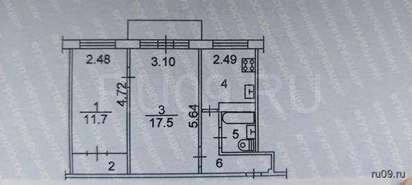 
  Продается 2-комн. квартира, 46.5 м², Лазарева ул, д. 2
. Фото 9.