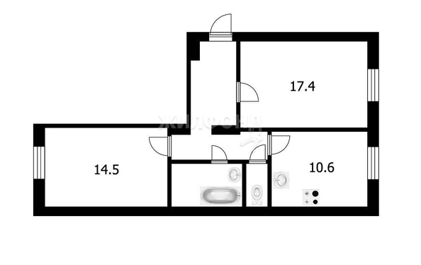 
   Продам 2-комнатную, 59.4 м², Дзержинского ул, 51а

. Фото 2.