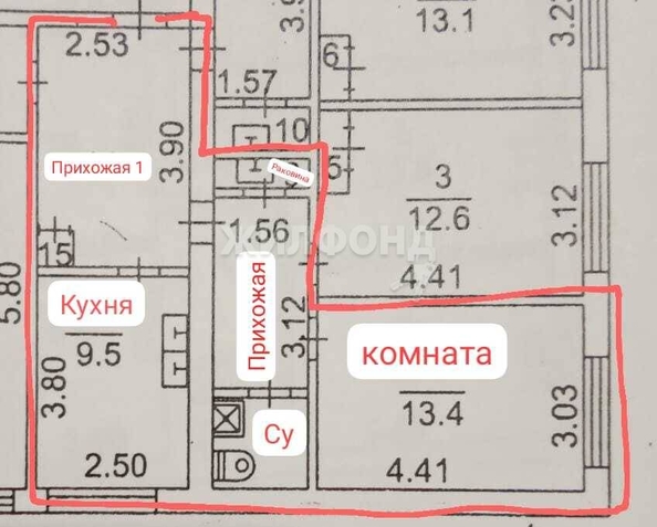 
   Продам 1-комнатную, 22.4 м², Мичурина ул, 6а

. Фото 13.