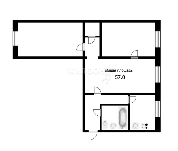 
   Продам 3-комнатную, 55.5 м², Елизаровых ул, 45

. Фото 2.