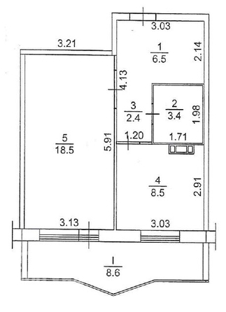 
   Продам 1-комнатную, 39.3 м², Иркутский тракт, 26

. Фото 14.