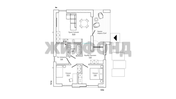 
   Продам дом, 86 м², Кафтанчиково

. Фото 17.