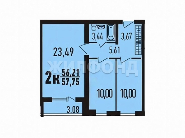 
  Продается 3-комн. квартира, 58 м², ЖК Северный парк, 2 квартал
. Фото 2.
