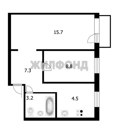 
  Продается 2-комн. квартира, 40.5 м², Фрунзе пр-кт, д. 118
. Фото 14.