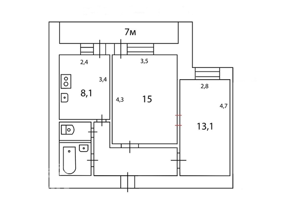 
  Продается 2-комн. квартира, 48.8 м², Ференца Мюнниха ул, д. 11
. Фото 5.