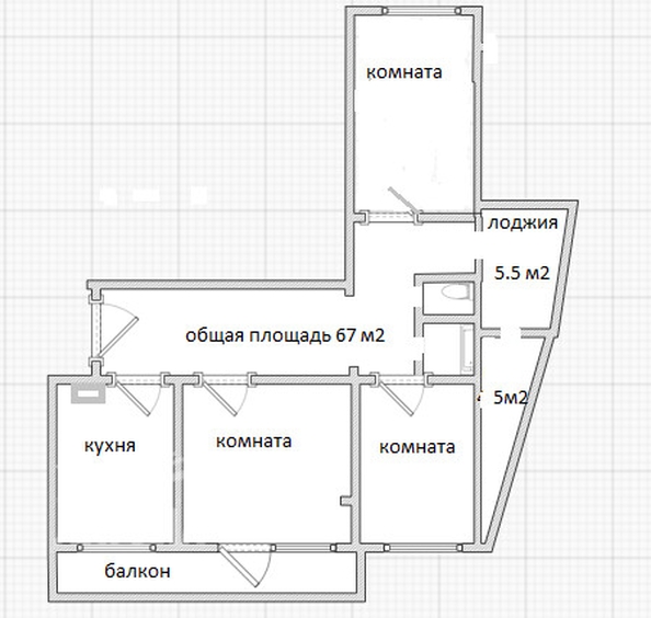 
  Продается 3-комн. квартира, 67 м², Лебедева ул, д. 8
. Фото 15.