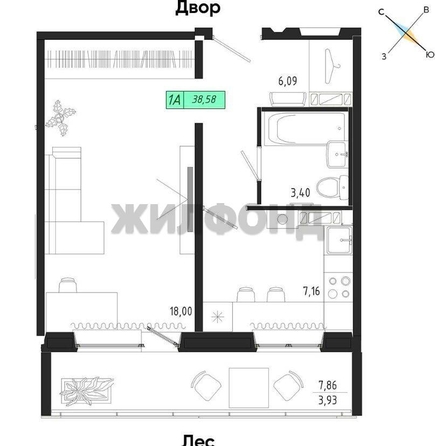 
  Продается 1-комн. квартира, 39 м², ЖК RETROcity
. Фото 1.