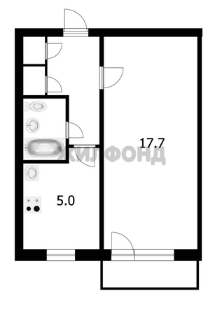 
  Продается 1-комн. квартира, 28.7 м², Пирогова ул, д. 7
. Фото 8.