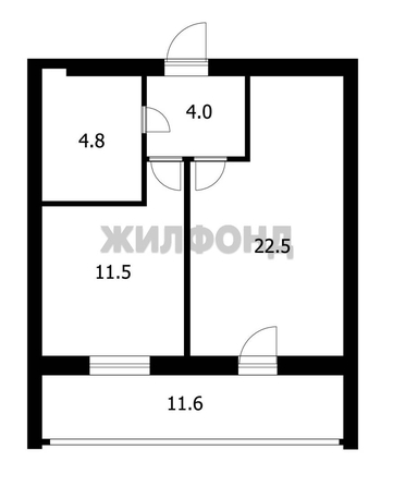 
  Продается 1-комн. квартира, 42.8 м², Коммунистический пр-кт, д. 124
. Фото 18.