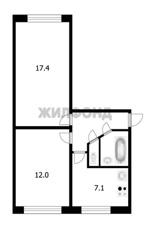 
  Продается 2-комн. квартира, 43.4 м², Говорова ул, д. 54
. Фото 19.