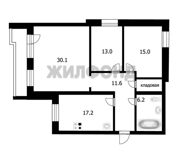 
  Продается 3-комн. квартира, 95 м², 5 Армии ул, д. 11
. Фото 17.