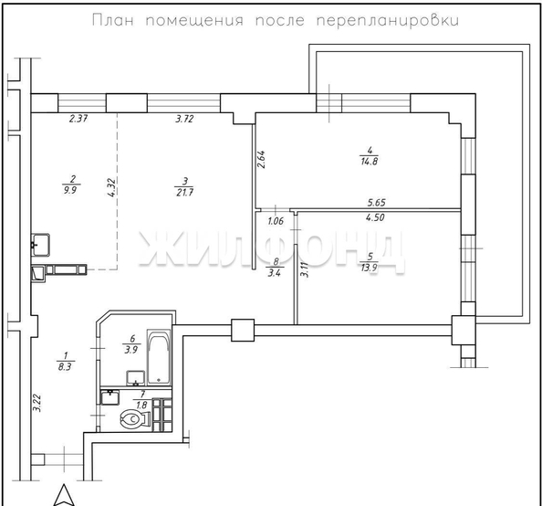 
  Продается 3-комн. квартира, 82 м², ЖК Овражный, дом 2
. Фото 17.
