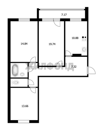 
  Продается 3-комн. квартира, 83 м², ЖК Радонежский, Береговая дом 5
. Фото 17.