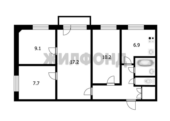 
  Продается 4-комн. квартира, 60.8 м², Карла Ильмера ул, д. 7/1
. Фото 8.