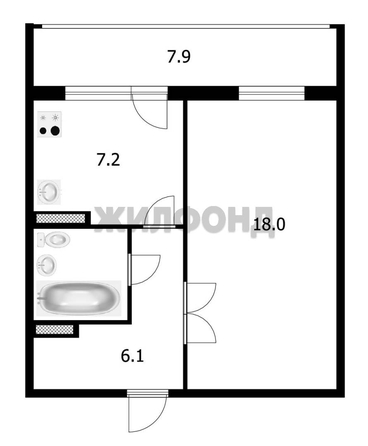 
  Продается 1-комн. квартира 34.7 м². Фото 5.