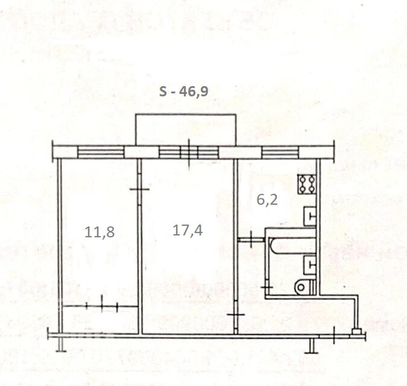 
  Продается 2-комн. квартира 46.9 м². Фото 15.