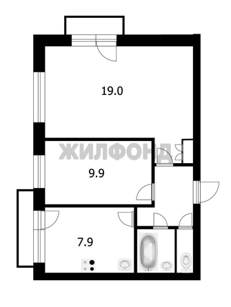 
  Продается 2-комн. квартира 45.4 м². Фото 9.