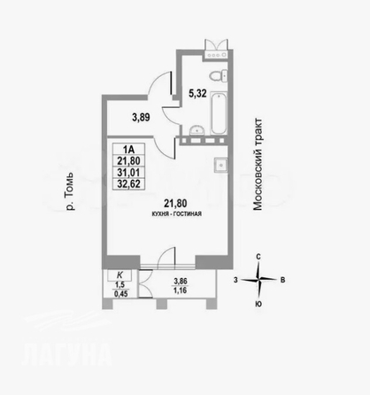 
  Продается студия 31.1 м², в ЖК Московский, дом 1. Фото 3.