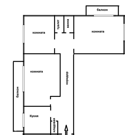 
  Продается 3-комн. квартира 69.2 м². Фото 1.
