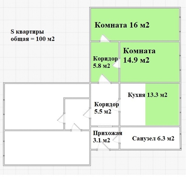 
  Продается комната 100.4 м². Фото 7.