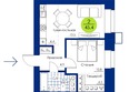 Вита-парк, 1 оч. 5 корпус: Планировка 2-комн 45,4 м²
