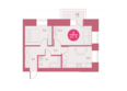 Арбан Smart (Смарт) на Шахтеров, дом 3: Планировка двухкомнатной квартиры 47,5 кв.м