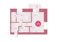Арбан Smart (Смарт) на Шахтеров, дом 1: Планировка двухкомнатной квартиры 47,8 кв.м