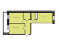 Богатырский, блок-секция 4: Планировка двухкомнатной квартиры 50,54 кв.м