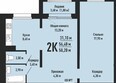 На Невельского: Планировка 2-комн 58,2 м²