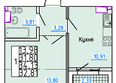 Премьера: Планировка 1-комн 32,81 м²