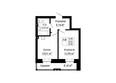 Дом на лежена: Планировка однокомнатной квартиры 35,9 кв.м