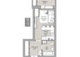Nova-апарт (Нова-апарт): Планировка 1-комн 26,5 - 26,58 м²