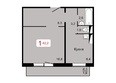 Мичурино, дом 2 строение 2: 1-комнатная 42,2 кв.м