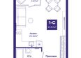 Базилик, дом 1: Планировка Студия 34,65 м²