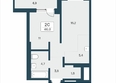 Расцветай на Учительской: Планировка 2-комн 46,8 м²