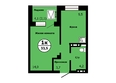 Тихие зори, Новый дом корпус 3: Планировка Студия 33,5 м²