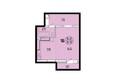 Эволюция, 1 очередь, б/с 2-7, 2-8: Планировка однокомнатной квартиры 36,30 кв.м