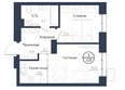 Чижи, 2 очередь (корпус 5): Планировка 2-комн 43,8 м²