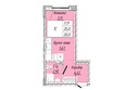 На 2-й Дачной: Планировка 1-комн 20, 20,21 м²