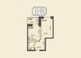 Клубный дом на Звездинской: Планировка однокомнатной квартиры 41,93 кв.м