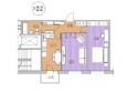 Радужный мкр, дом 11-1: Планировка 2-комн 60,95 м²