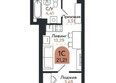 Квартал 1604, дом 1: Планировка Студия 21,21 м²