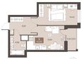 Заря, дом 2.1: Планировка 1-комн 42,93 м²